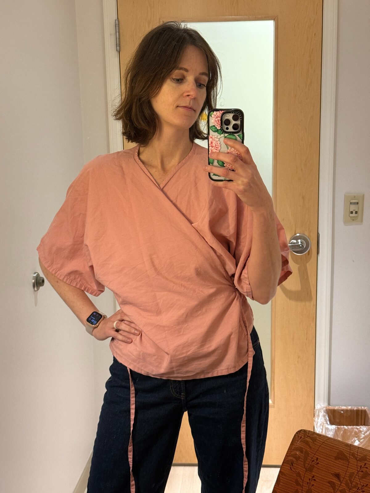 I wore a lot of pink wrap gowns