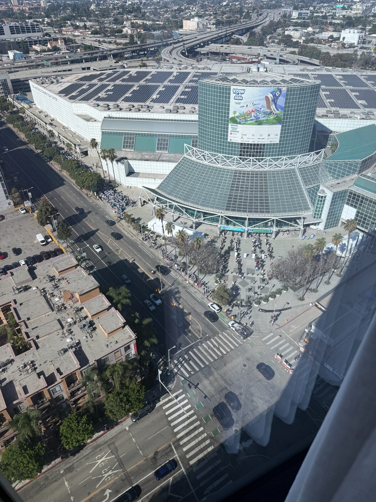 View from my hotel room 9:20am, the line wrapped around the block