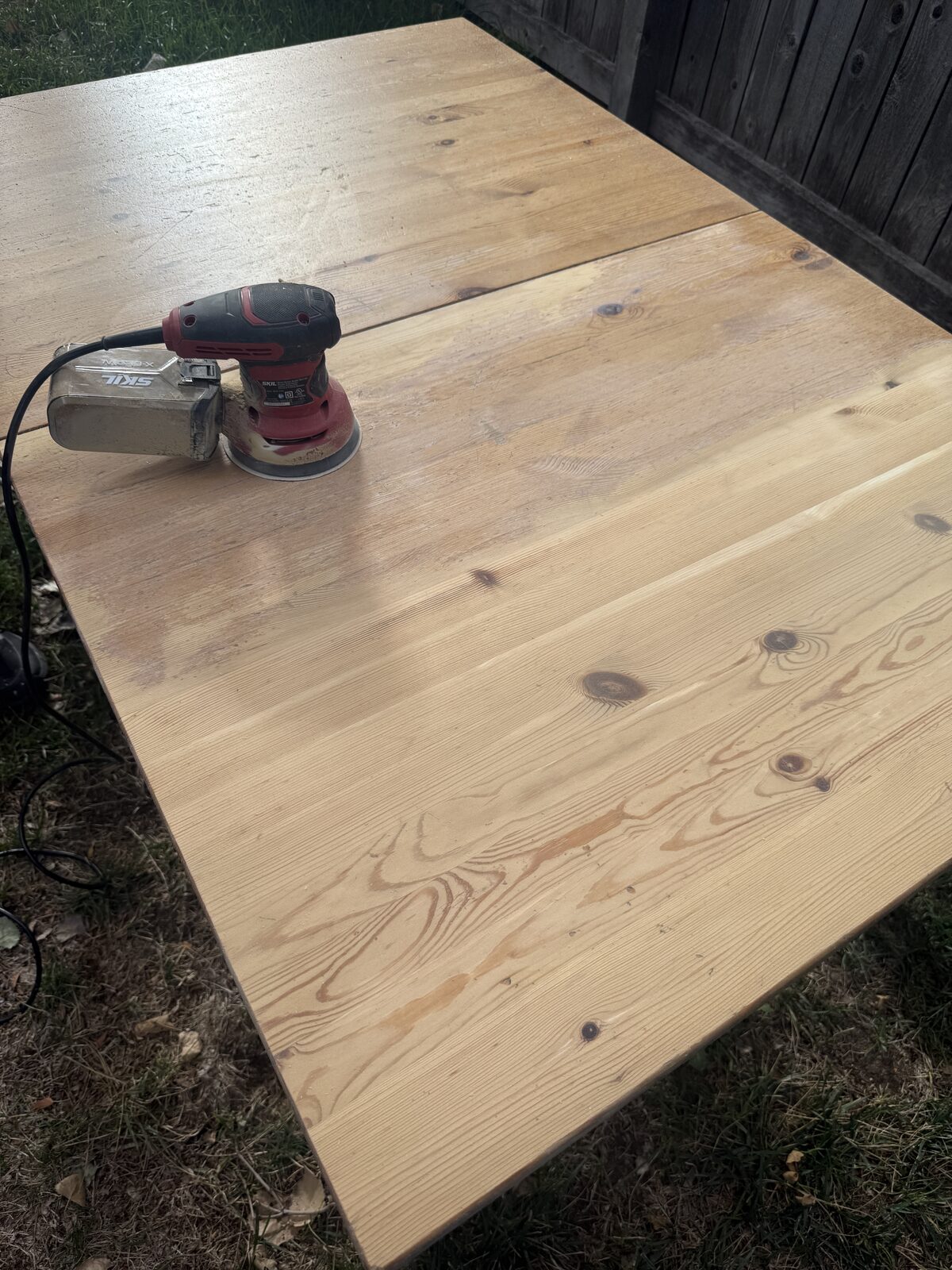 The old varnished had yellowed a lot too.  Jack revealed the blonde wood underneath.